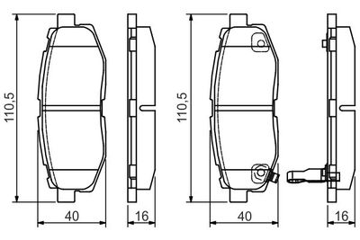 0986495135 BOSCH Комплект тормозных колодок, дисковый тормоз