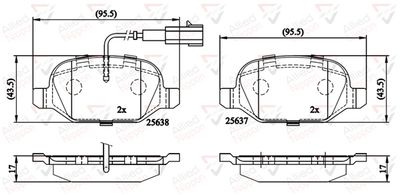 ADB11559 COMLINE Комплект тормозных колодок, дисковый тормоз