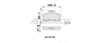 AA0467 BRAXIS Комплект тормозных колодок, дисковый тормоз