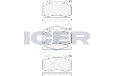 181879203 ICER Комплект тормозных колодок, дисковый тормоз