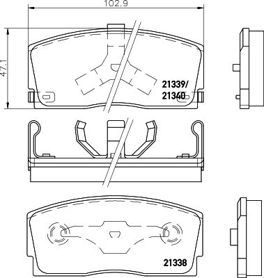 8DB355026911 HELLA PAGID Комплект тормозных колодок, дисковый тормоз