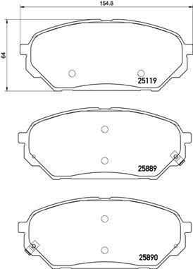 P30071 BREMBO Комплект тормозных колодок, дисковый тормоз