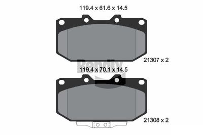 BPD1779 BENDIX Braking Комплект тормозных колодок, дисковый тормоз