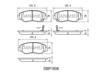 DBP1806 DANAHER Комплект тормозных колодок, дисковый тормоз