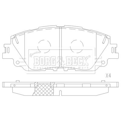 BBP2714 BORG & BECK Комплект тормозных колодок, дисковый тормоз