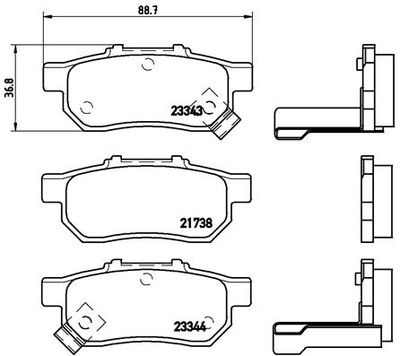 P28025 BREMBO Комплект тормозных колодок, дисковый тормоз
