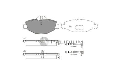 P11067 ASHUKI by Palidium Комплект тормозных колодок, дисковый тормоз
