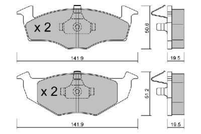 BPVW1031 AISIN Комплект тормозных колодок, дисковый тормоз