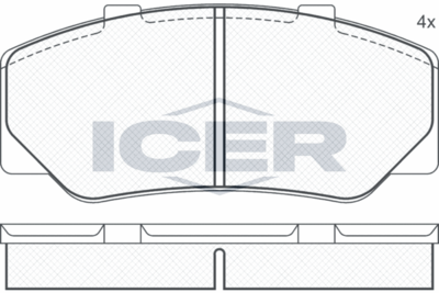 180472 ICER Комплект тормозных колодок, дисковый тормоз