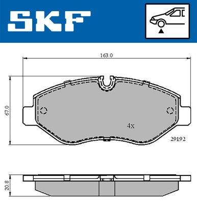 VKBP80006 SKF Комплект тормозных колодок, дисковый тормоз