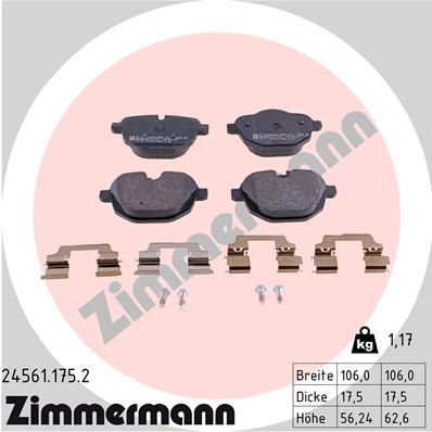 245611752 ZIMMERMANN Комплект тормозных колодок, дисковый тормоз
