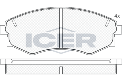 181097 ICER Комплект тормозных колодок, дисковый тормоз