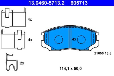 13046057132 ATE Комплект тормозных колодок, дисковый тормоз