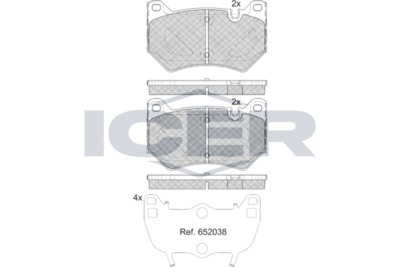 182380 ICER Комплект тормозных колодок, дисковый тормоз