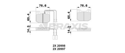 AB0506 BRAXIS Комплект тормозных колодок, дисковый тормоз