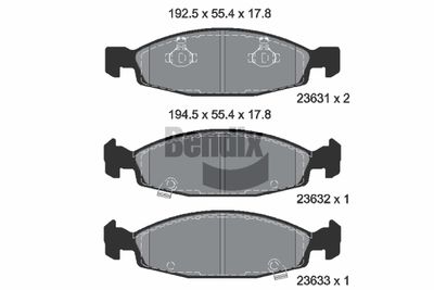 BPD2019 BENDIX Braking Комплект тормозных колодок, дисковый тормоз