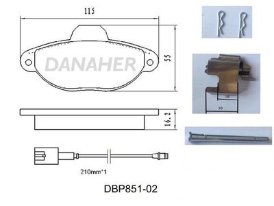 DBP85102 DANAHER Комплект тормозных колодок, дисковый тормоз