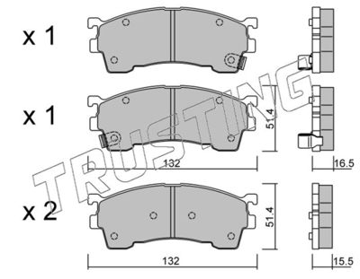 2321 TRUSTING Комплект тормозных колодок, дисковый тормоз