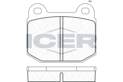 181371 ICER Комплект тормозных колодок, дисковый тормоз