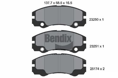 BPD1953 BENDIX Braking Комплект тормозных колодок, дисковый тормоз