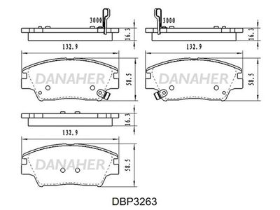 DBP3263 DANAHER Комплект тормозных колодок, дисковый тормоз