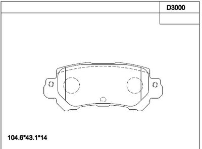 KD3000 ASIMCO Комплект тормозных колодок, дисковый тормоз