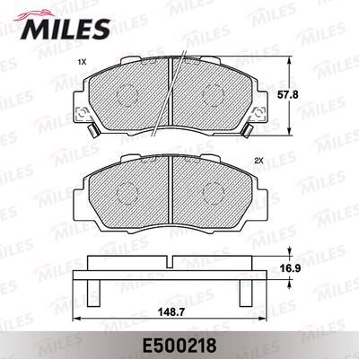 E500218 MILES Комплект тормозных колодок, дисковый тормоз