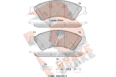 RB2109 R BRAKE Комплект тормозных колодок, дисковый тормоз