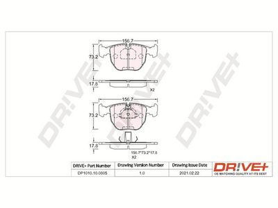 DP1010100805 Dr!ve+ Комплект тормозных колодок, дисковый тормоз