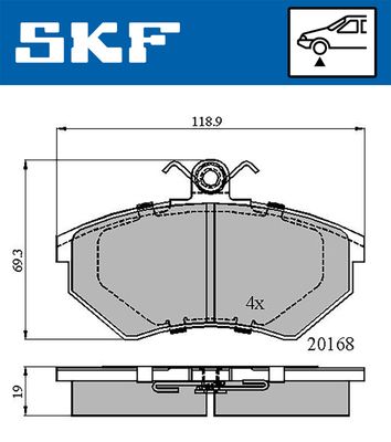 VKBP80598 SKF Комплект тормозных колодок, дисковый тормоз