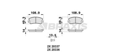 AB0314 BRAXIS Комплект тормозных колодок, дисковый тормоз