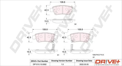 DP1010100082 Dr!ve+ Комплект тормозных колодок, дисковый тормоз