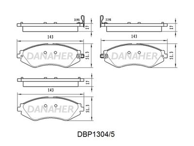 DBP13045 DANAHER Комплект тормозных колодок, дисковый тормоз