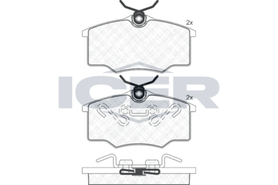 181250 ICER Комплект тормозных колодок, дисковый тормоз