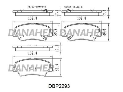 DBP2293 DANAHER Комплект тормозных колодок, дисковый тормоз
