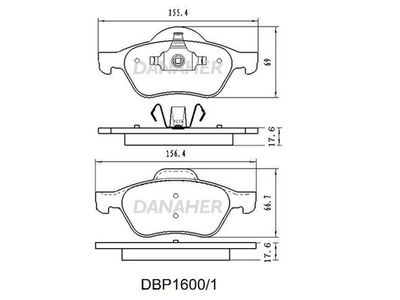 DBP16001 DANAHER Комплект тормозных колодок, дисковый тормоз