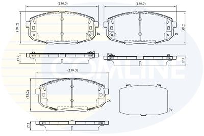 CBP32759 COMLINE Комплект тормозных колодок, дисковый тормоз