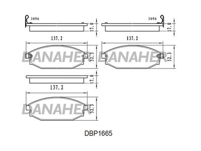 DBP1665 DANAHER Комплект тормозных колодок, дисковый тормоз