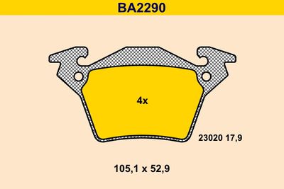 BA2290 BARUM Комплект тормозных колодок, дисковый тормоз