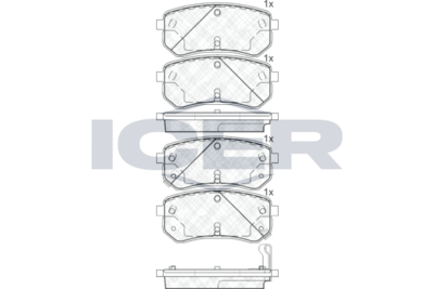 181710 ICER Комплект тормозных колодок, дисковый тормоз