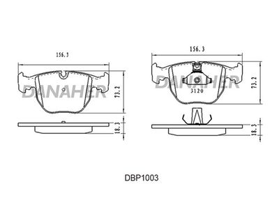 DBP1003 DANAHER Комплект тормозных колодок, дисковый тормоз