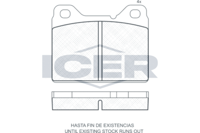 180769 ICER Комплект тормозных колодок, дисковый тормоз