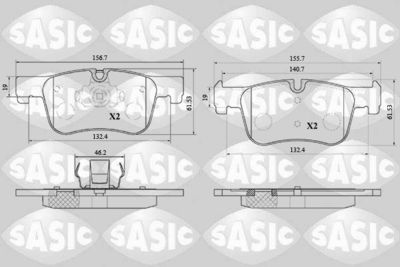 6216200 SASIC Комплект тормозных колодок, дисковый тормоз