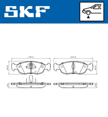 VKBP80553 SKF Комплект тормозных колодок, дисковый тормоз
