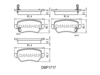 DBP1717 DANAHER Комплект тормозных колодок, дисковый тормоз