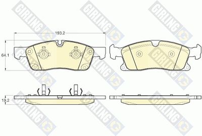 6119552 GIRLING Комплект тормозных колодок, дисковый тормоз