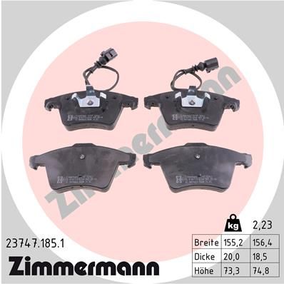 237471851 ZIMMERMANN Комплект тормозных колодок, дисковый тормоз