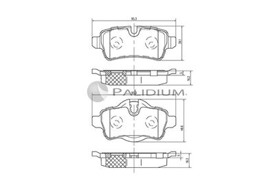 P11147 ASHUKI by Palidium Комплект тормозных колодок, дисковый тормоз