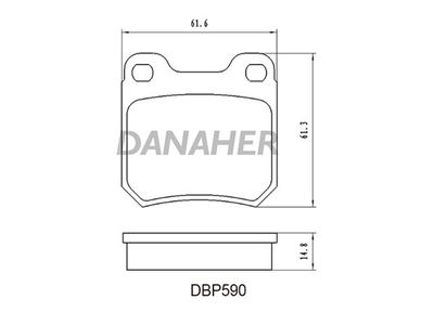 DBP590 DANAHER Комплект тормозных колодок, дисковый тормоз