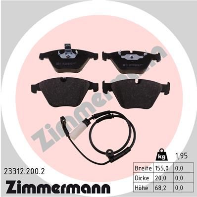 233122002 ZIMMERMANN Комплект тормозных колодок, дисковый тормоз